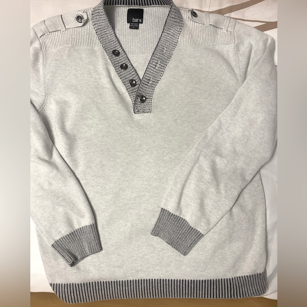 Bar III Mens Silver Sweater Size L